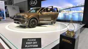 The Kia Telluride is seen at the 2020 New England Auto Show Press Preview