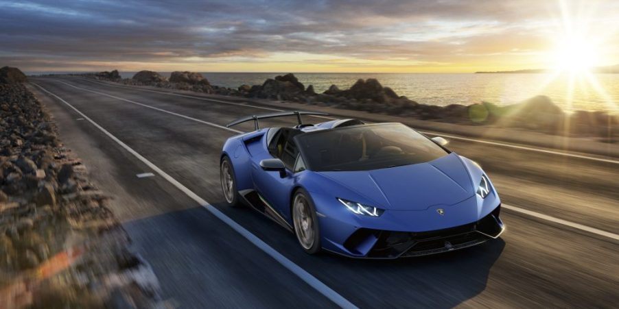 Blue Lamborghini Huracán Spyder