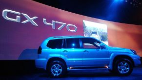 A Lexus GX 470 on display at an auto show