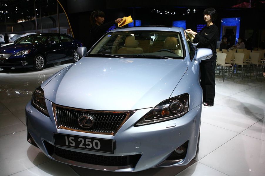 Lexus iS250 Car is displayed during the media day of the Shanghai International Automobile Industry Exhibition