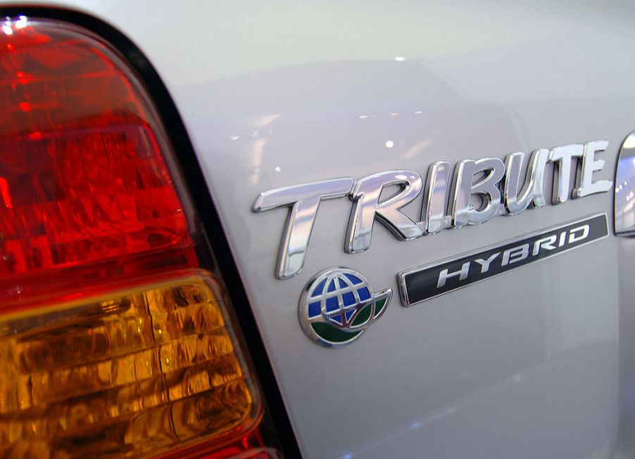 The Mazda Tribute Hybrid is shown on the final press preview day at the North American International Auto show January 10, 2006