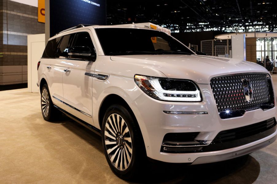 A Lincoln Navigator on display at an auto show