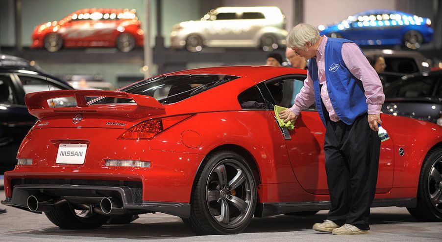 Wayne Williams shines a cherry red Nissan 350Z NISMO