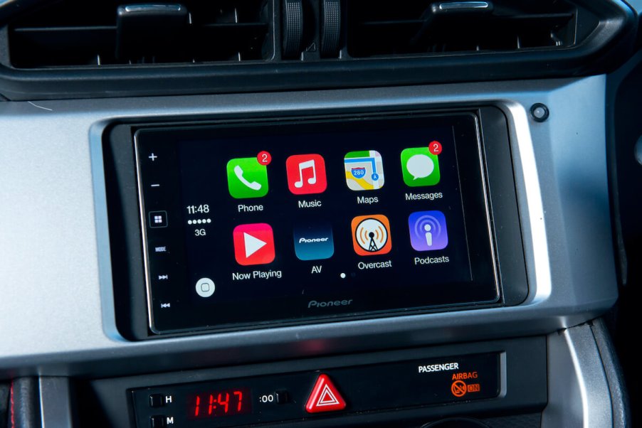 Apple CarPlay displayed on a car's infotainment system.