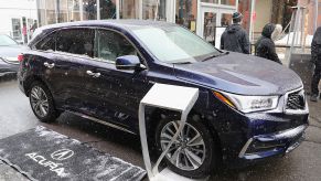 A 2017 MDX Sport Hybrid SH-AWD on display at the Acura Studio during Sundance Film Festival 2017