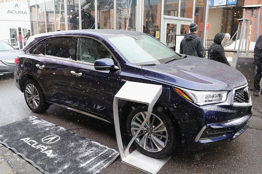 A 2017 MDX Sport Hybrid SH-AWD on display at the Acura Studio during Sundance Film Festival 2017