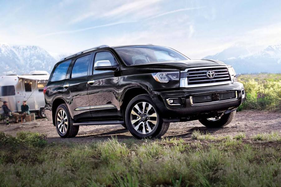 The 2019 Toyota Sequoia off-roading on a dirt road