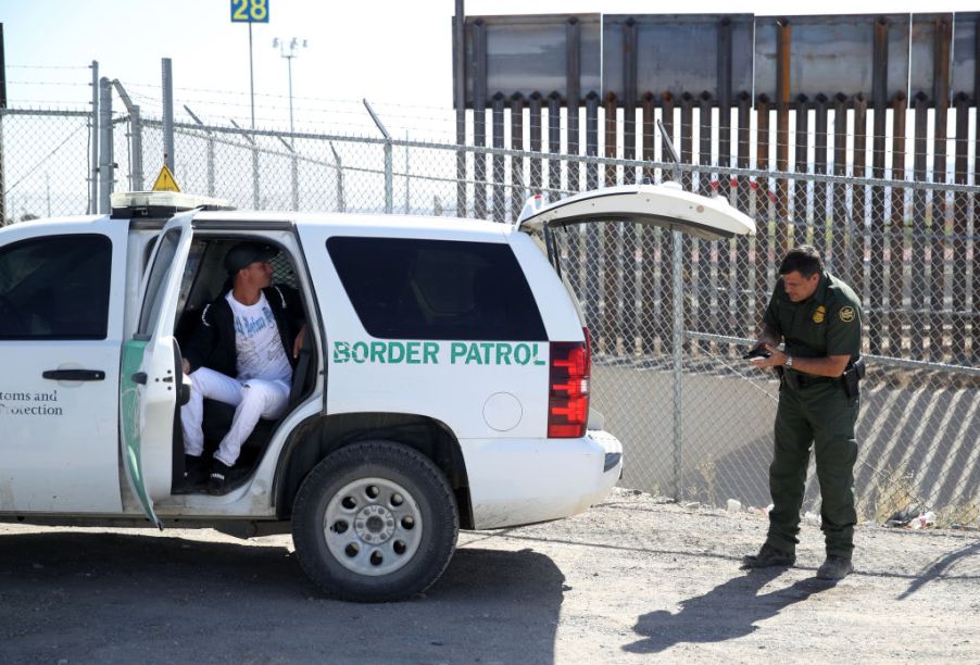 Border Patrol Detaining Someone