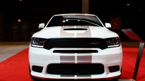 A new Dodge Durango on display at an auto show