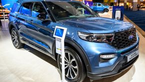 Ford Explorer Hybrid SUV on display at Brussels Expo