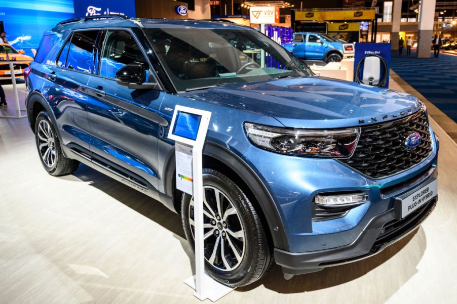 Ford Explorer Hybrid SUV on display at Brussels Expo