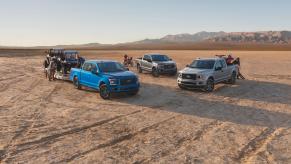 2020 Ford pickup trucks in a field