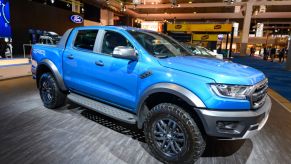 Ford Ranger Raptor performance pick-up truck on display at Brussels Expo