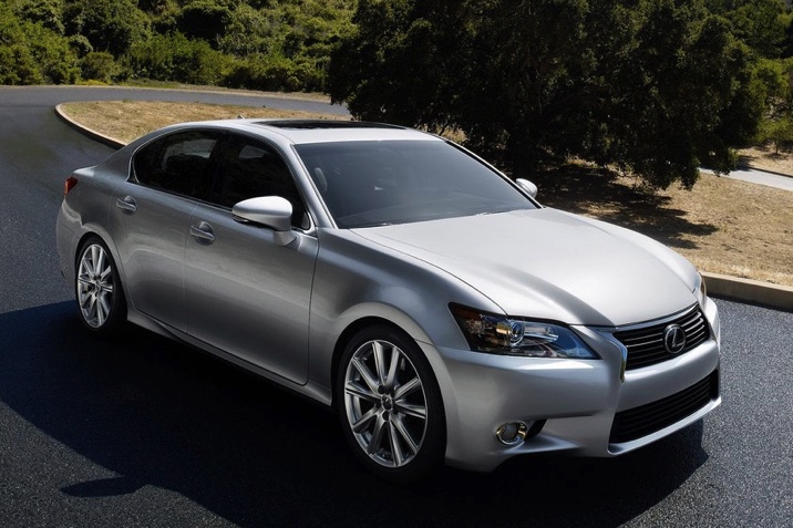 silver 2013 Lexus GS model driving