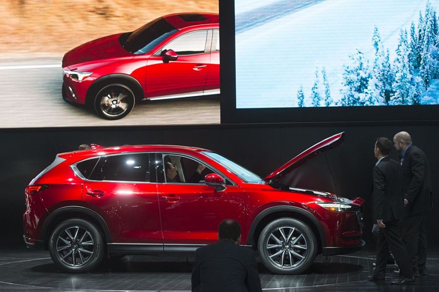 The Mazda CX-5 vehicle is on display during the 2017 North American International Auto Show