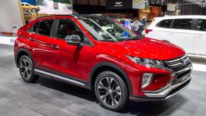 A Mitsubishi Eclipse Cross on display at an auto show