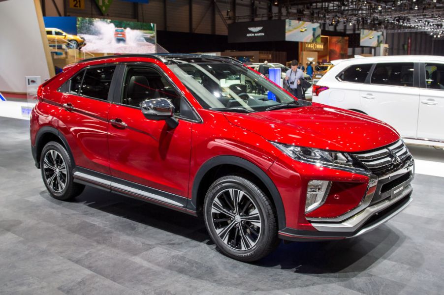 A Mitsubishi Eclipse Cross on display at an auto show