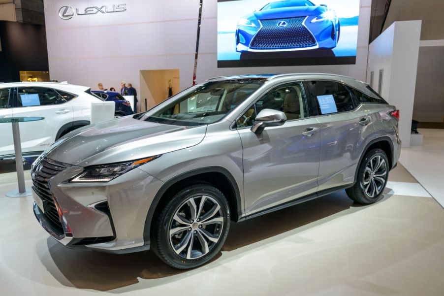 A Lexus RX hybrid on display