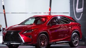 A Lexus RX350 on display at an auto show