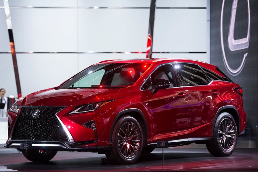 A Lexus RX350 on display at an auto show