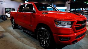 A special edition Ram 1500 on display at an auto show