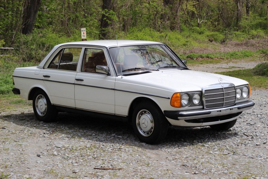 White 1983 Mercedes-Benz 200D W123 classic luxury sedan