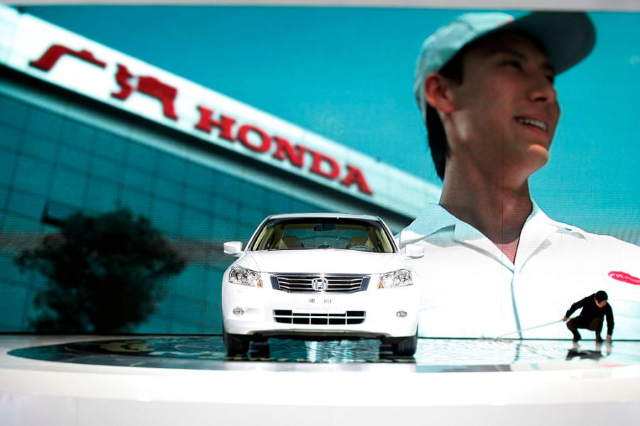 A Honda Accord car is seen at the Auto Show held at Pazhou Complex