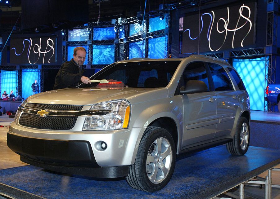 A Chevy Equinox on display at an auto show