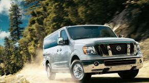 2020 NV passenger van on a dirt road