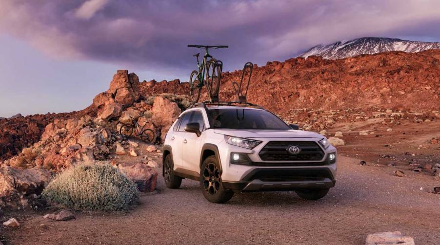 2020 RAV4 TRD edition driving on dirt road