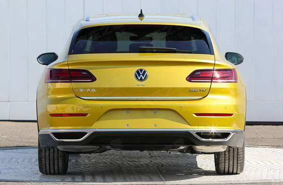 2021 VW Arteon Shooting Brake wagon rear view in yellow