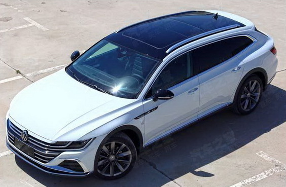 2021 VW Arteon Shooting Brake wagon overhead view showing panoramic top