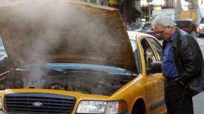 Taxi car overheating in NYC