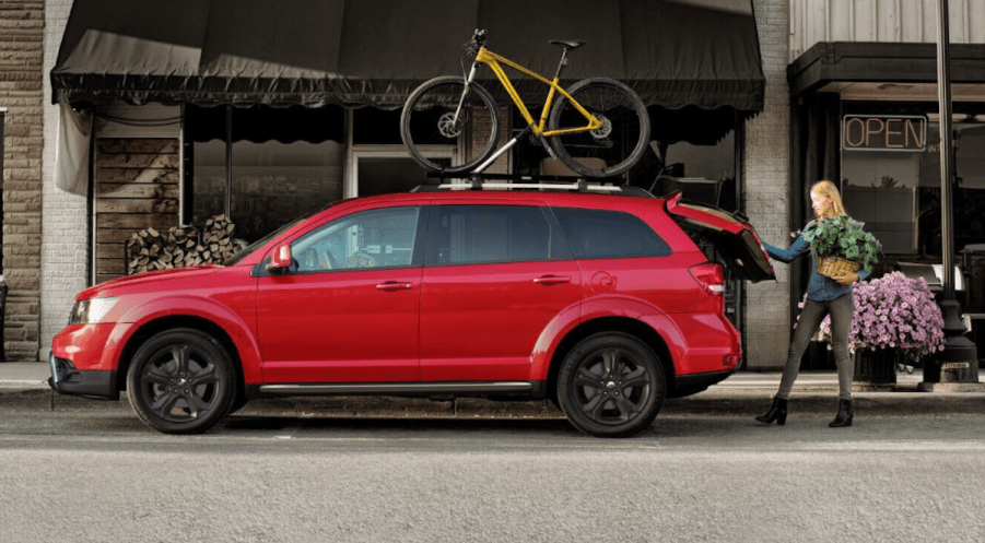 A red Dodge Journey