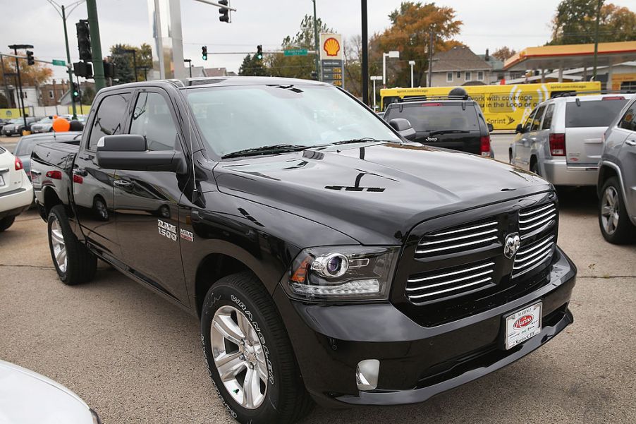 A Ram 1500 truck is offered for sale at the Marino Chrysler Jeep Dodge dealership