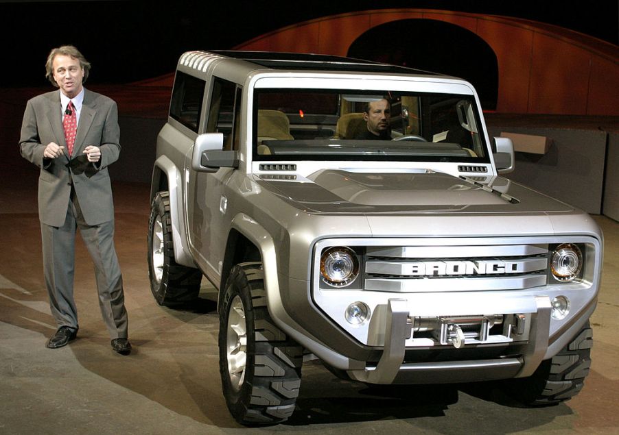 Ford Bronco on display at auto show