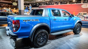 Ford Ranger Raptor performance pick-up truck on display at Brussels Expo