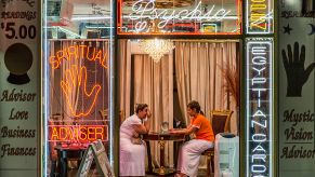 fortune teller in Atlantic City telling customer her future