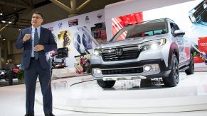 A new Honda Ridgeline being unveiled