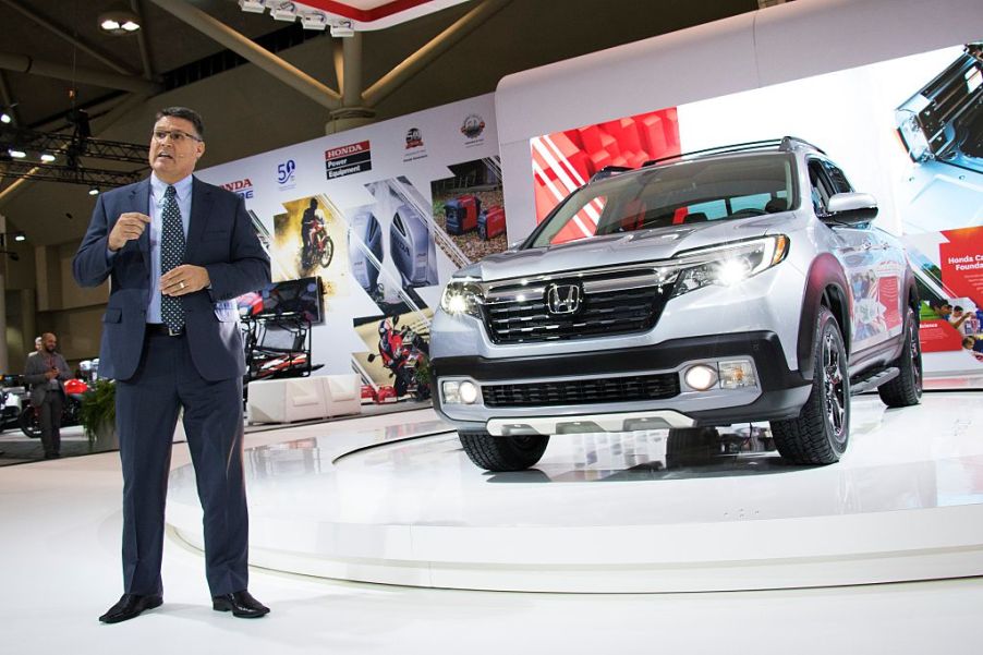 A new Honda Ridgeline being unveiled