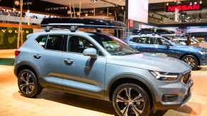 Volvo XC40 crossover SUV car on display at Brussels Expo