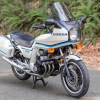 A white-with-blue-striped-fairing 1982 Honda CBX 1000 Super Sport