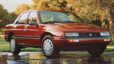 red 1988 chevy corsica sedan front 3/4