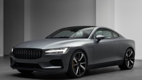 A gray 2020 Polestar 1 coupe