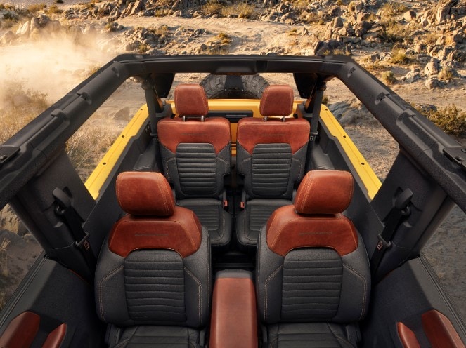 overhead shot of interior 2021 Ford Bronco