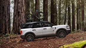 Ford Bronco Sport driving through the woods