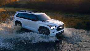 The 2023 Toyota Sequoia off-roading through water