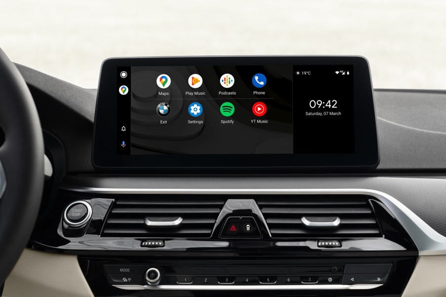 BMW's infotainment screen showing Android Auto functionality