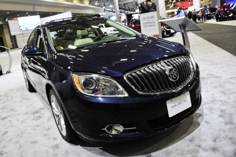 A Buick Verano on display at an auto show