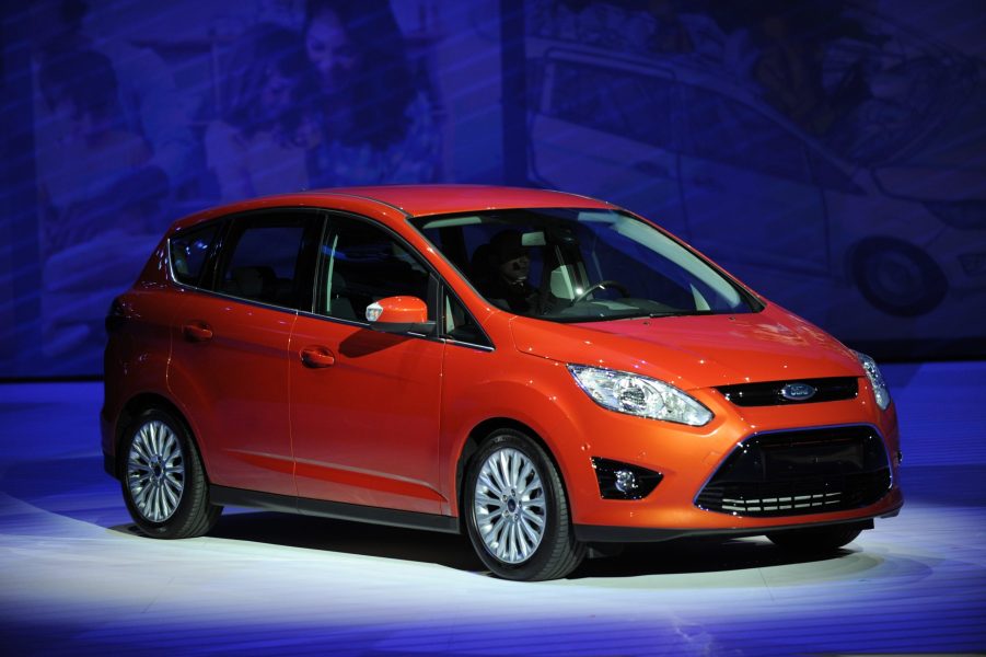 A Ford C-Max on display at an auto show